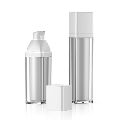 晟祺工厂30ml50ml卡扣式乳液瓶真空瓶分装瓶双层正方形化妆品瓶
